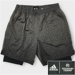 Adidas Reigning Champ Mens‎ Shorts Size XL Lined Performance Drawstring Gray